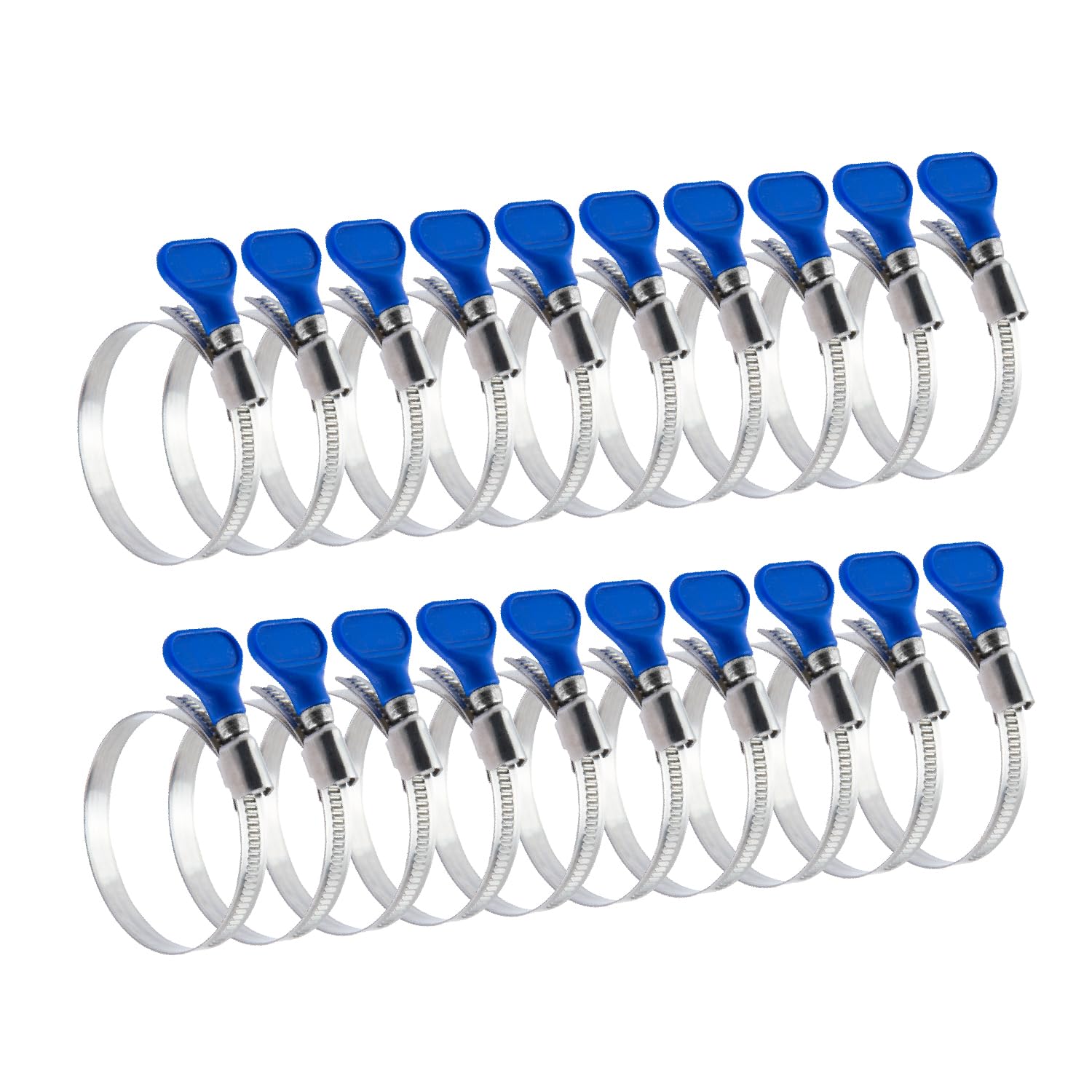 POWERTEC 70262-P2 2-1/2 Inch Key Hose Clamp, Thumb Screw Key Adjustable Stainless Steel Hose Clamps for Dust Collection, Dust Collector and Dryer Vent