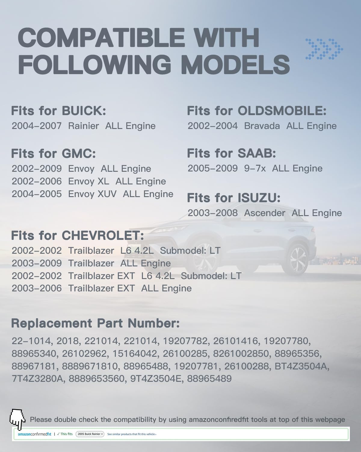 Rack and Pinion Kit Compatible with Chevrolet Trailblazer EXT, GMC Envoy XL XUV, Buick Rainier, Oldsmobile Bravada, Isuzu Ascender, Hydraulic Power Rack and Pinion Steering Assembly Replace OE 22-1014