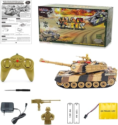 Miniatura 10 de Haktoys Juego de tanques de lucha con control remoto escala 114 indicadores de vida sonidos y luces realistas juego de 2 tanques de guerra militares
