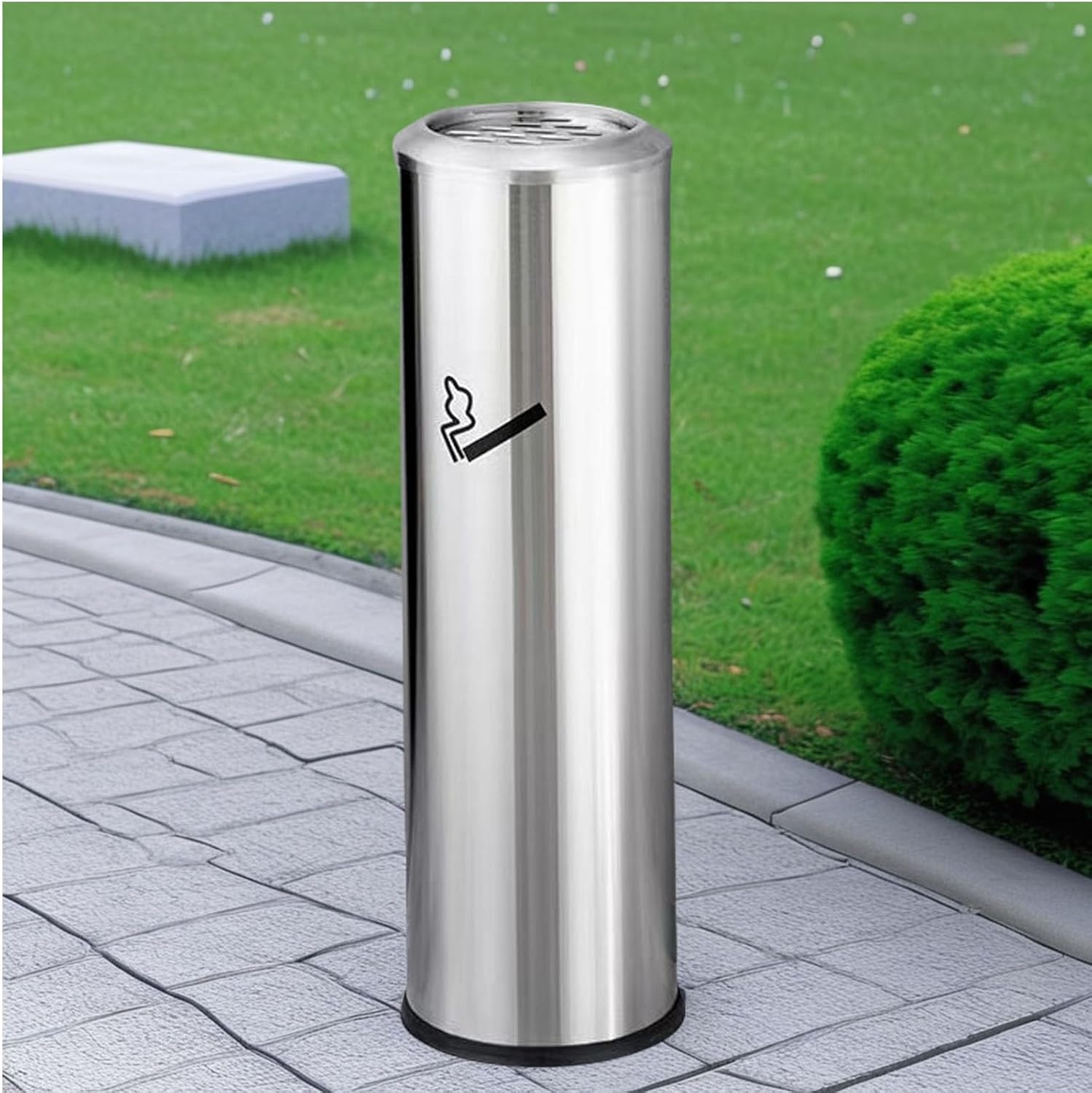 Floor Standing Ashtray with Lid Cigarettes Ash Butt Disposal, Commercial Indoor Outdoor Balcony Ashtray,Cigarette Butt Receptacle for Home Patio(Fixed)