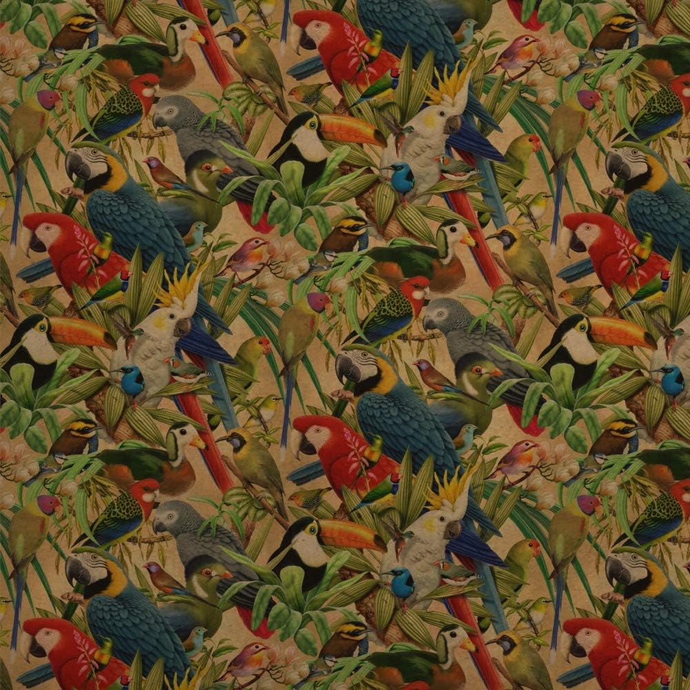 GRAPHICS & MORE Tropical Birds Parrot Macaw Toucan Pattern Premium Kraft Roll Gift Wrap Wrapping Paper