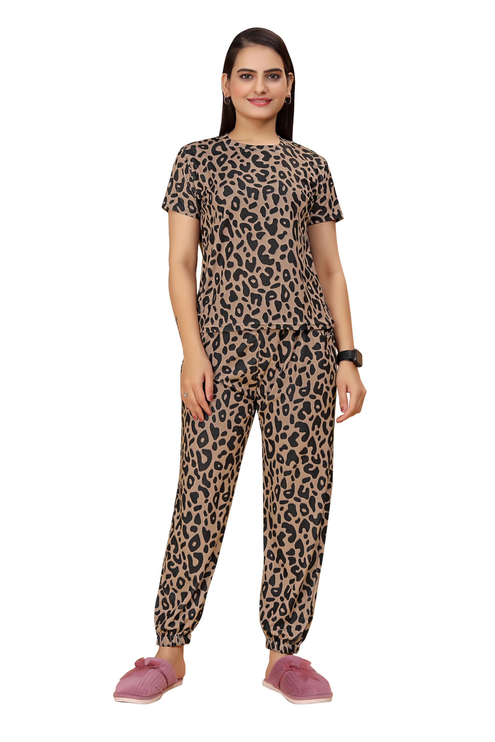 Women's Printed Polyester Tracksuit Set, Lightweight Stretchable Tracksuit Suit and Gym Outfit with Side Pockets-picture-38