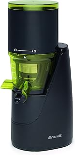 Brandt SLJ200 - Extracteur de Jus et Légumes - Slow Juicer - Extraction Lente - Fonction Reverse - 45 tours/min - 2 Filtres - Système Anti-Goutte - 200W - 1 Litre - Vert et Noir