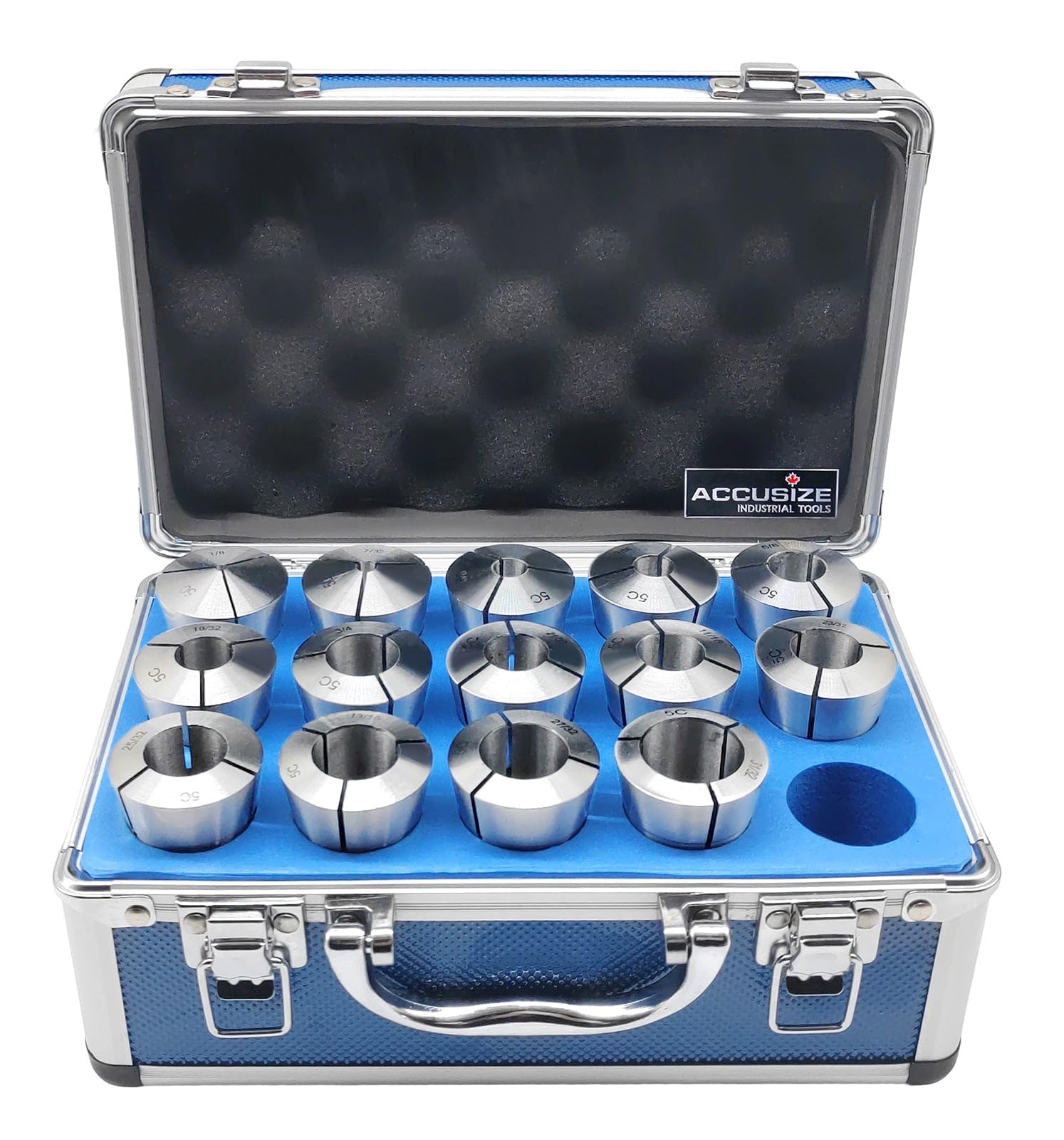 Accusize 5C Precision Round Collets Hardened & Ground, 3-25mm, 14-Pc Set