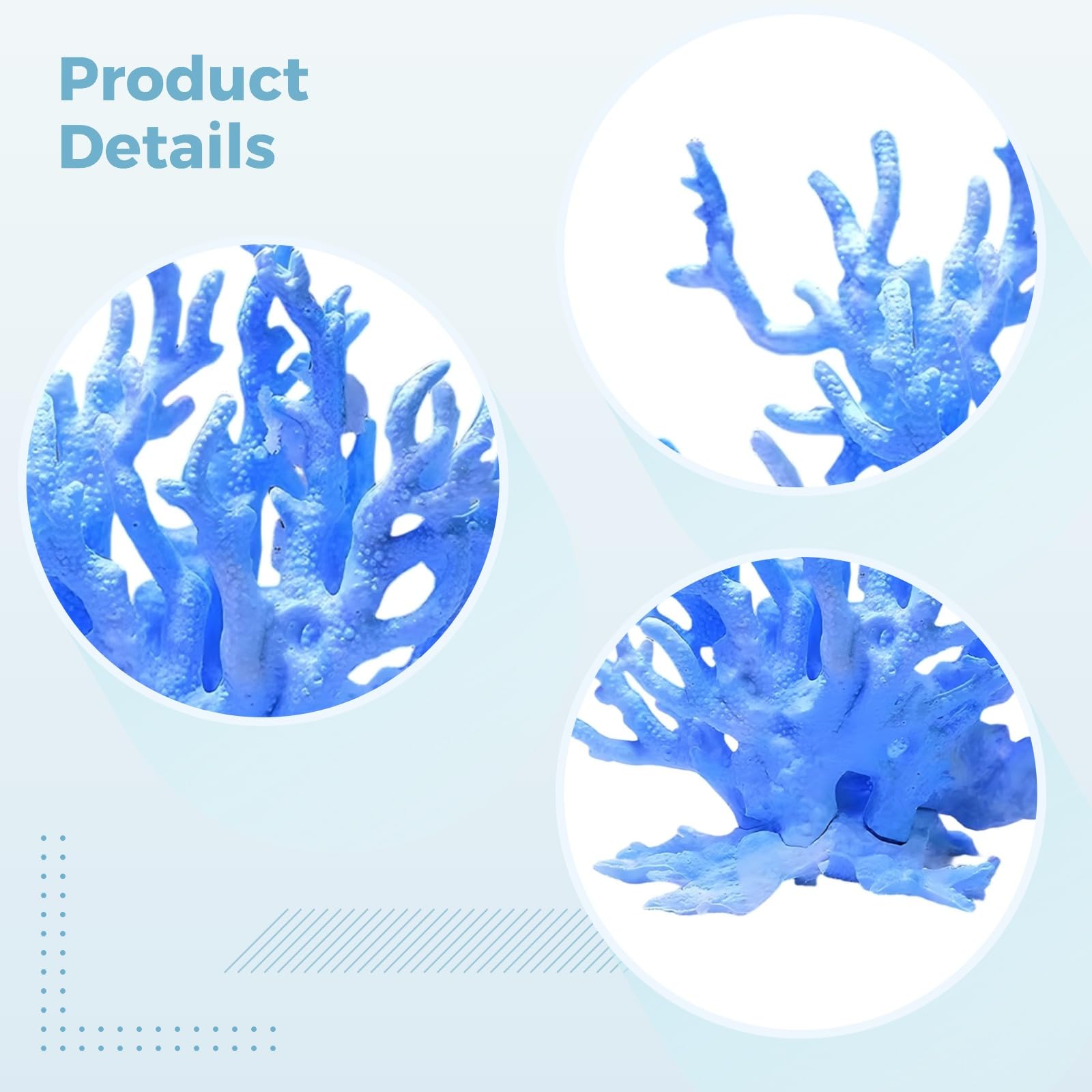 Replica artificiale blu della barriera corallina, ramo artificiale in resina vibrante per acquario, decorazione per acquario, migliora la bellezza subacquea, ornamento di lunga durata