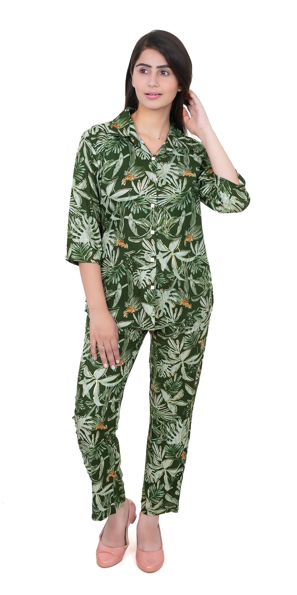 amoldo Women's Cotton Rayon Printed Co-Ord Set (Glass Forest)-picture-13