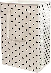 Cesto de Roupa Suja ou Limpa 72 Litros Dobrável Com Alça Tecido Resistente Organizador Lavanderia com Estampa (Bolinhas)