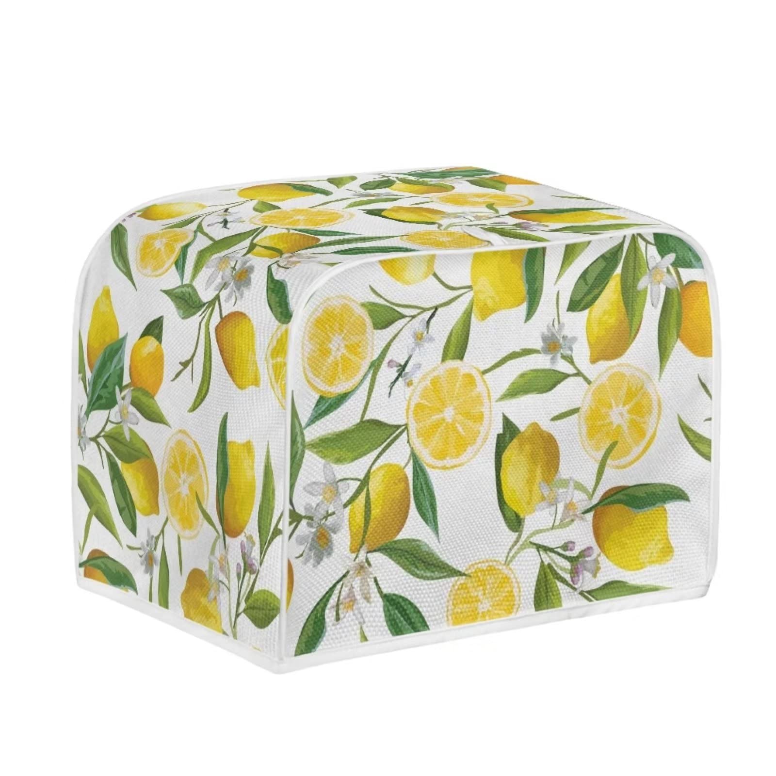 Biyejit Floral Lemon Toaster Cover 2 Slice Coaster Chicken Print Kitchen Accessories Small Appliance Decorative Protector from Dust Fingerprint