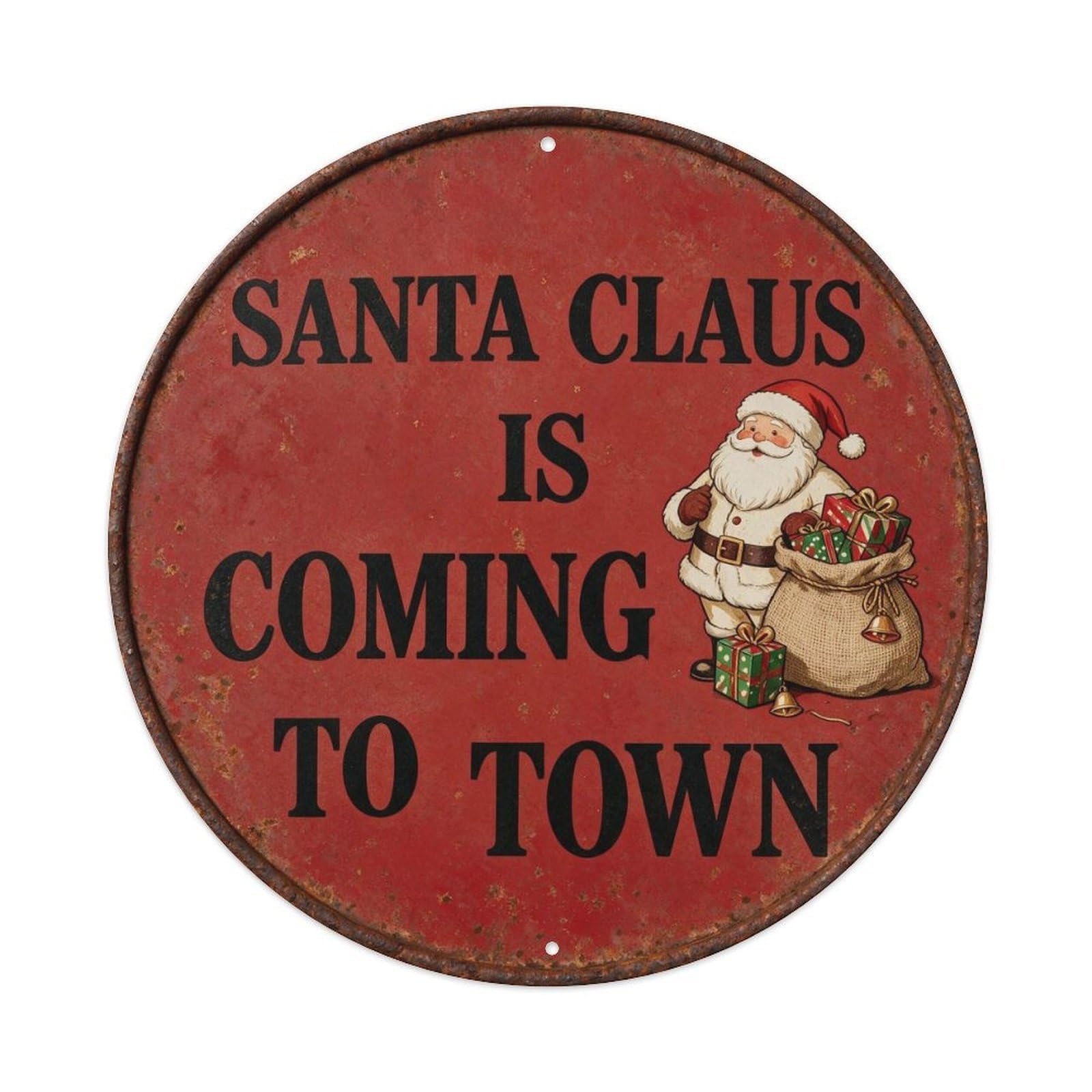 Santa Claus Is Coming To Town Metal Tin Sign Plaque