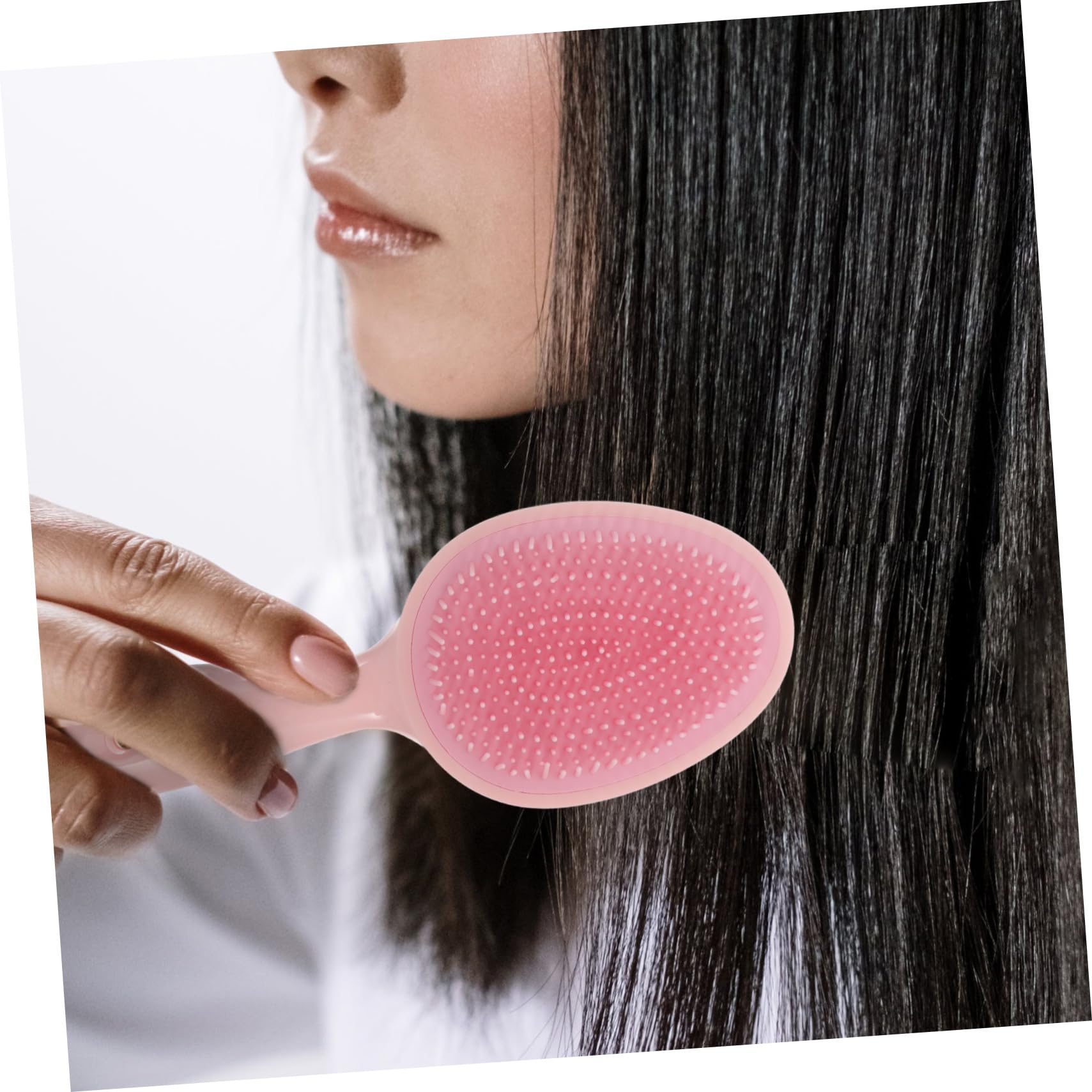 Healeved 5piezas Cepillo Masajeador De Cabelludo Cepillo De Ducha Para Masaje y Limpieza Diseño Ergonómico Para Aliviar Picazón y Controlar Color Rosa