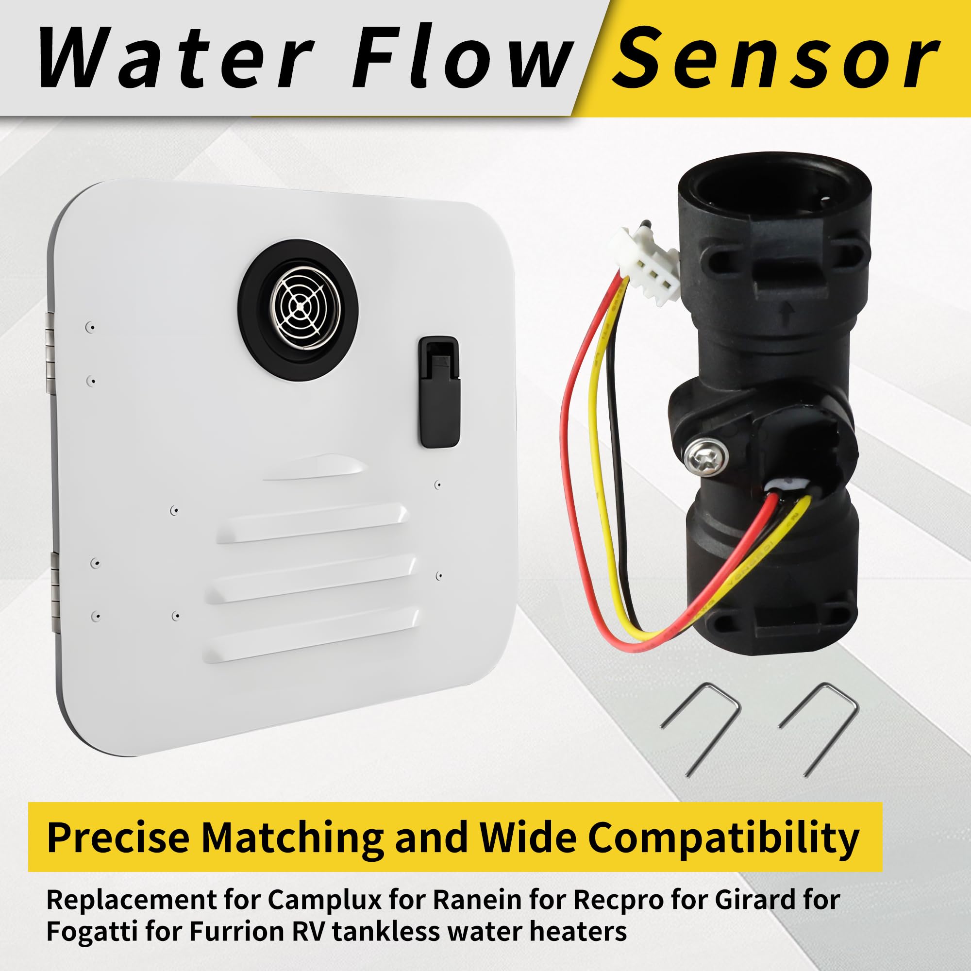 Repuesto para calentador de agua con sensor de flujo de agua RV y calentador de agua sin tanque de gas, compatible con Ranein, Camplux, Fogatti, Girard, esencial para piezas de caravanas