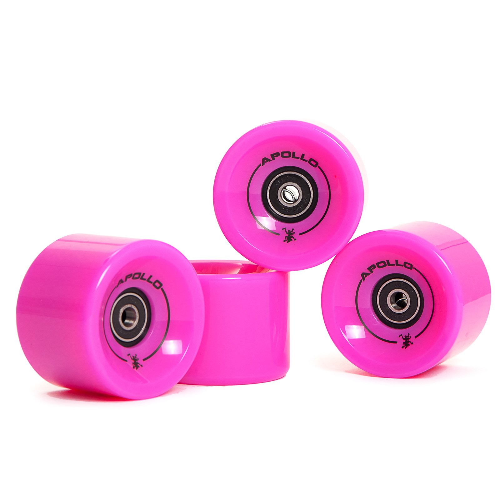 Apollo Longboard Rollen, Wheel Set inkl. Kugellager, 78A - 70mm, Farbe: Solid Pink/Pink