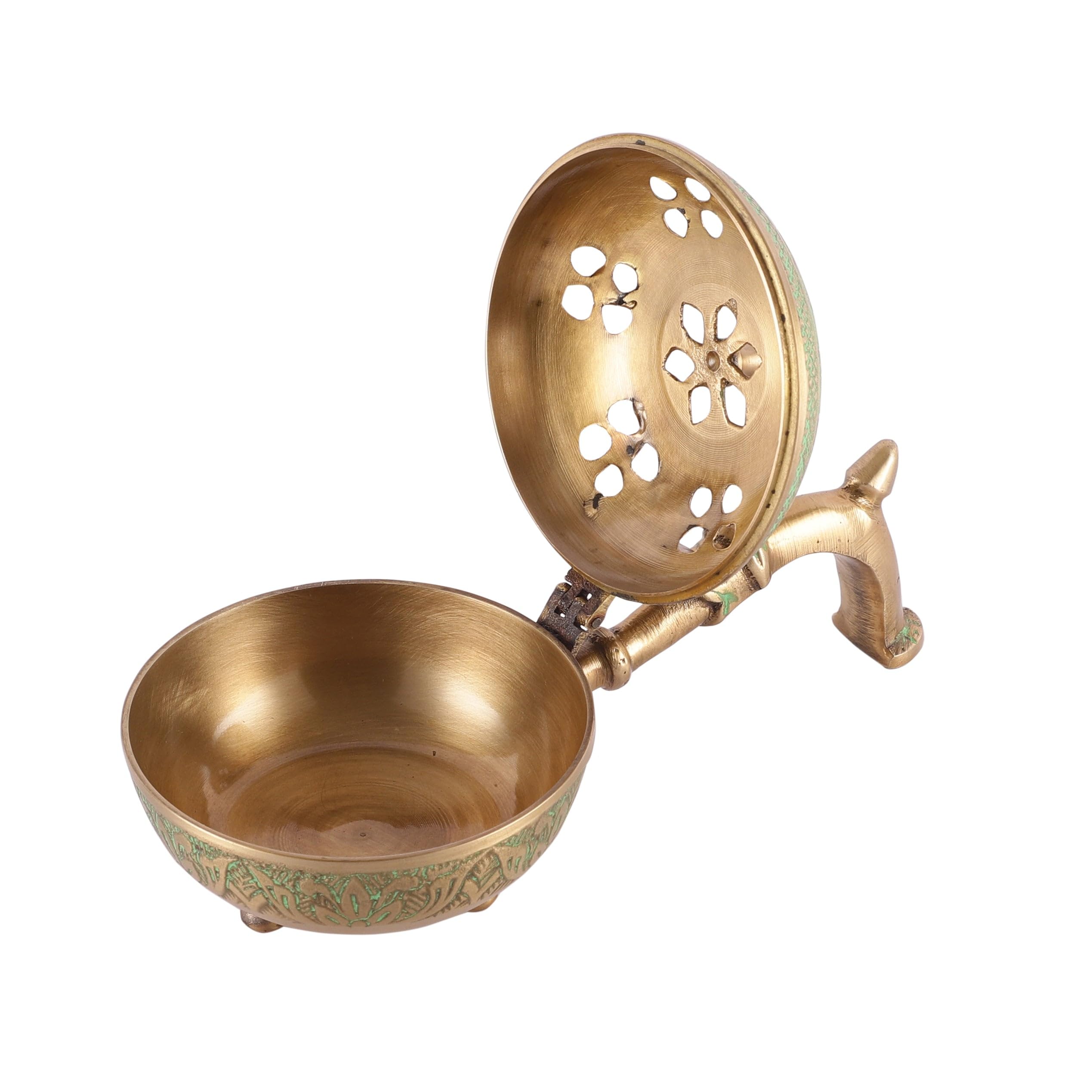 Skywalk Hand Crafted Metal Lobandan Charcoal Incense Burner/Bakhoor Burner (Green) 2