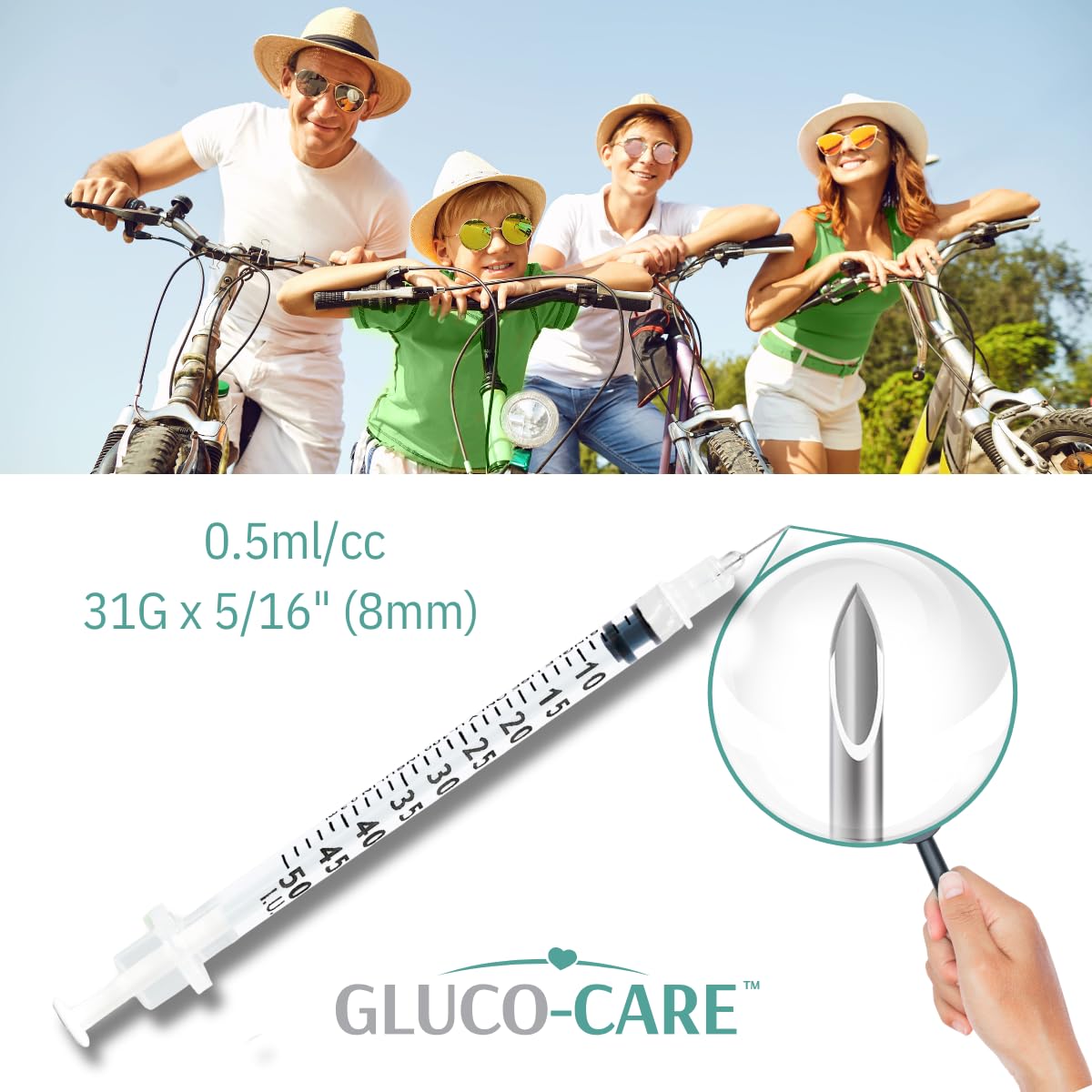 GLUCO-CARE 0.5 ml/cc Syringes 31G x 5/16’’ (8mm), 100/box — Amazon image 4