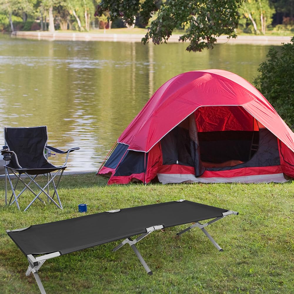 OHMG Letto da campeggio pieghevole robusto, letto da campeggio pieghevole e amache, ultra leggero carico fino a 200 kg, grande superficie di letto190 x 64 cm, pesca all'aperto giardino interno viaggi