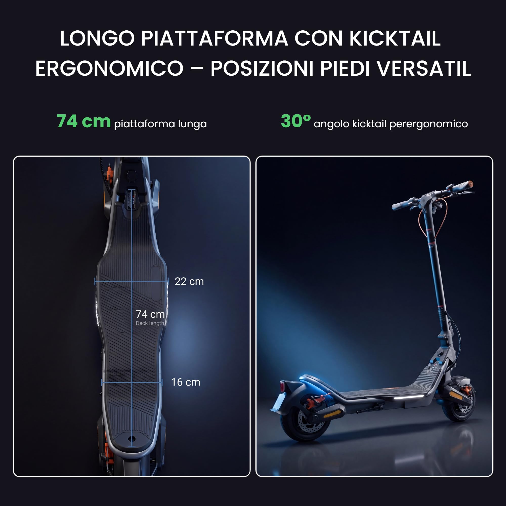 Monopattino Elettrico per Adulti con Sensore di Impronta Digitale, Autonomia 85 km, Pneumatici Tubeless 10,5 Pollici, TCS Controllo di Trazione