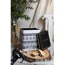 EVLE-Er024-2j City Cookies Desenli Kare Metal Saklama Kab  12x12 Cm City Cookies