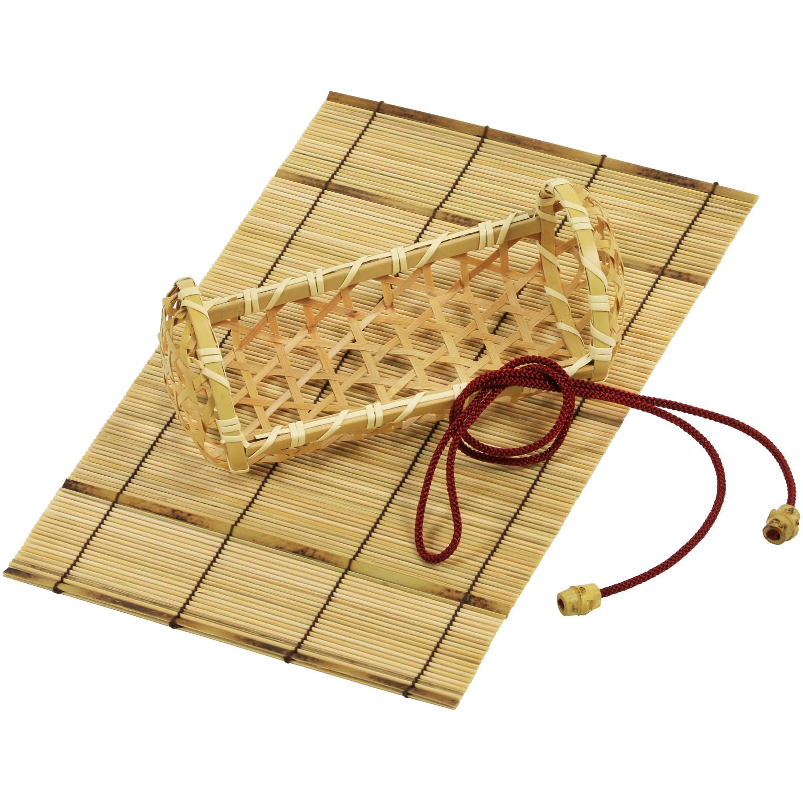 Amazon | Morikuru(モリクル) 三角 御握り 弁当箱 竹籠 すだれ 結び紐