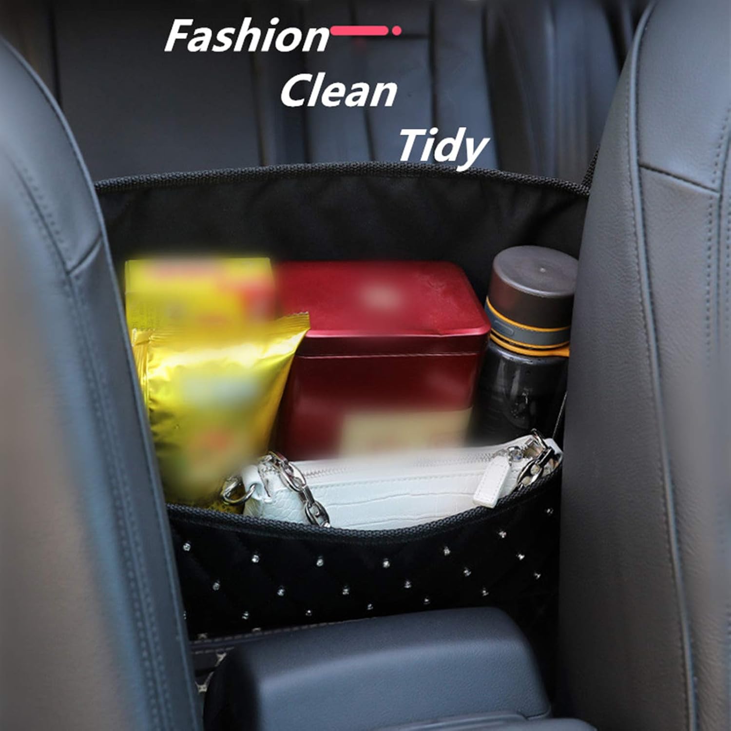 LEQC Handbag Organizer Backseat diamond Black） Photo