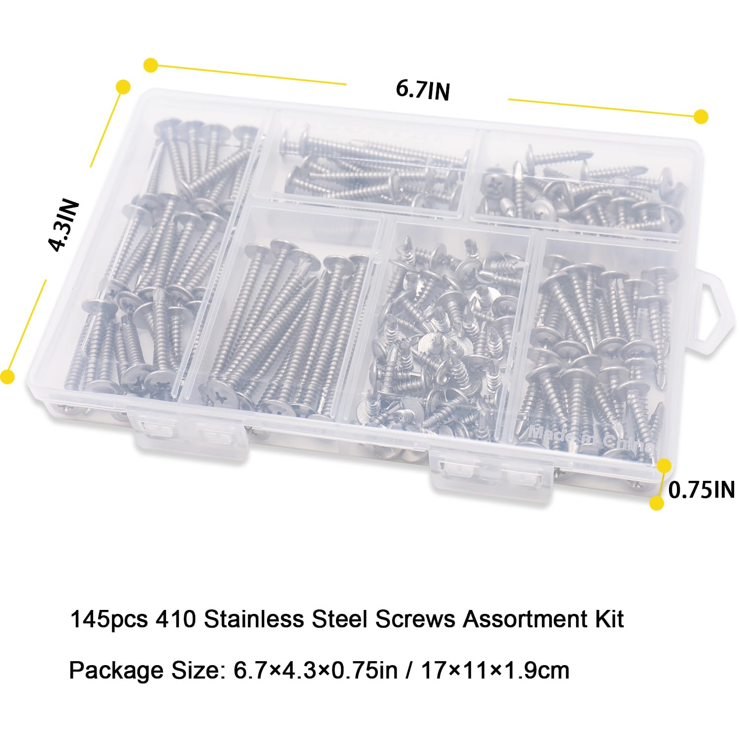 JEGONFRI Sheet Metal Screws - 145PCS Stainless Steel -7 JEGONFRI Sheet Metal Screws - 145PCS Stainless Steel -7