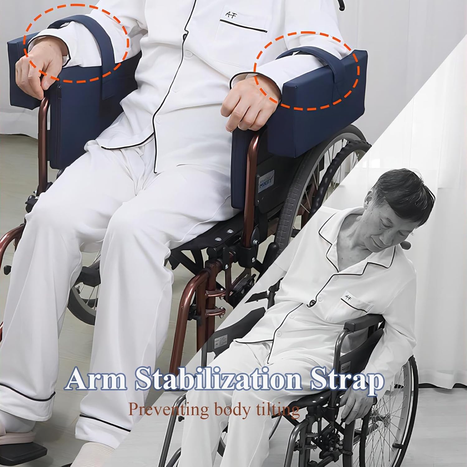 Almohadilla Para Reposabrazos Para Silla De Ruedas, Un Par De Almohadillas De Soporte Lateral, Con Bolsillo De Almacenamiento, Para Aliviar La Presión Del Codo, Material De Cuero PU Impermeable