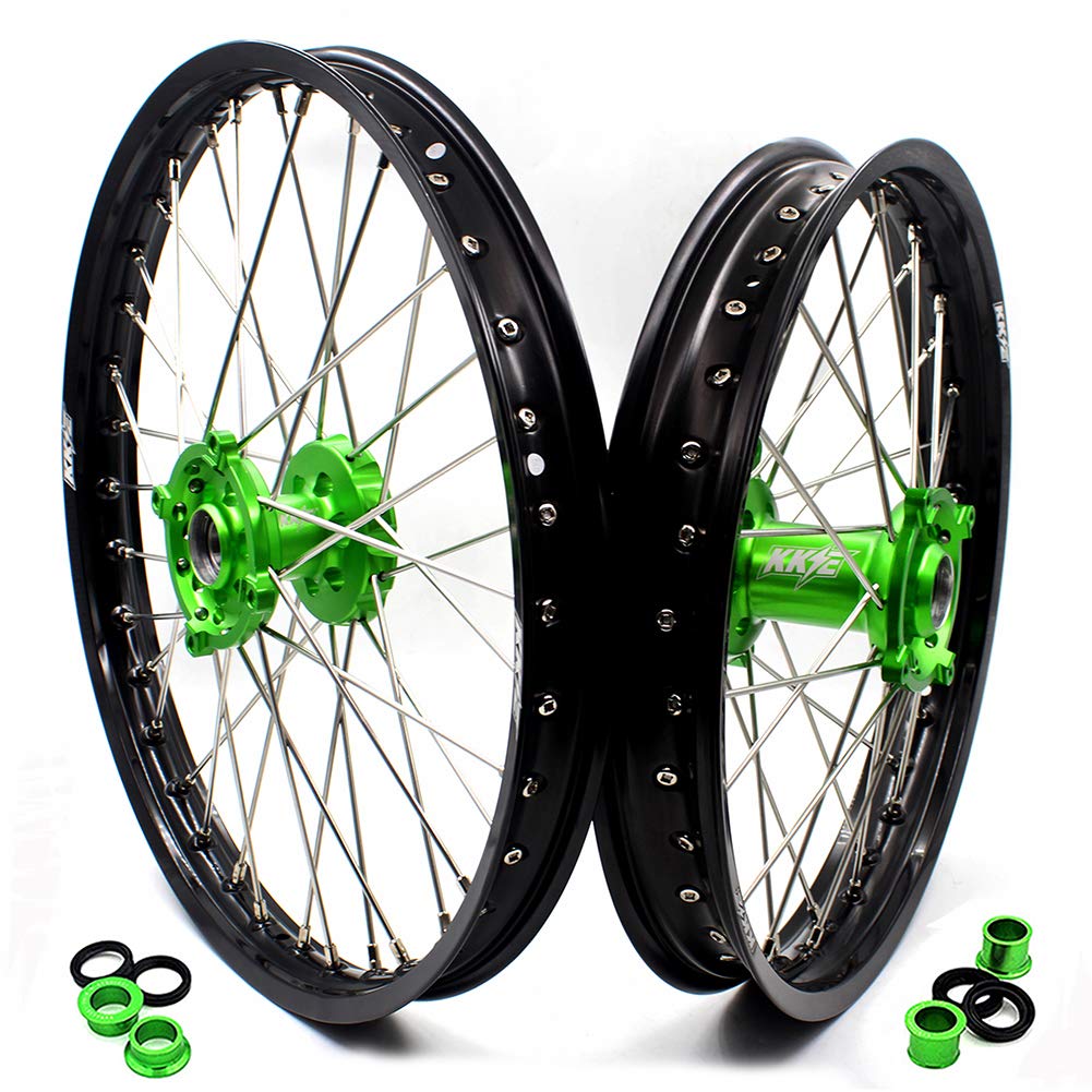 KKE 1.6x21'' 2.15x19'' Dirtbike Mx Wheels Rims Set Compatible with KAWASAKI KX250F KX450F 2006-2021 