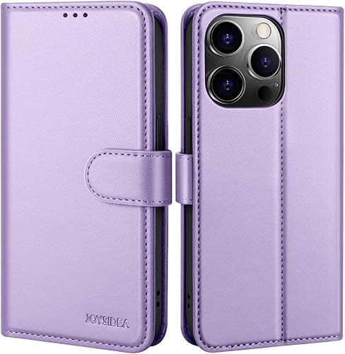 Miniatura 10 de Funda tipo cartera para iPhone 15 Pro Max  Funda magnética de piel sintética con bloqueo RFID, funda magnética con soporte para tarjetas, funda para