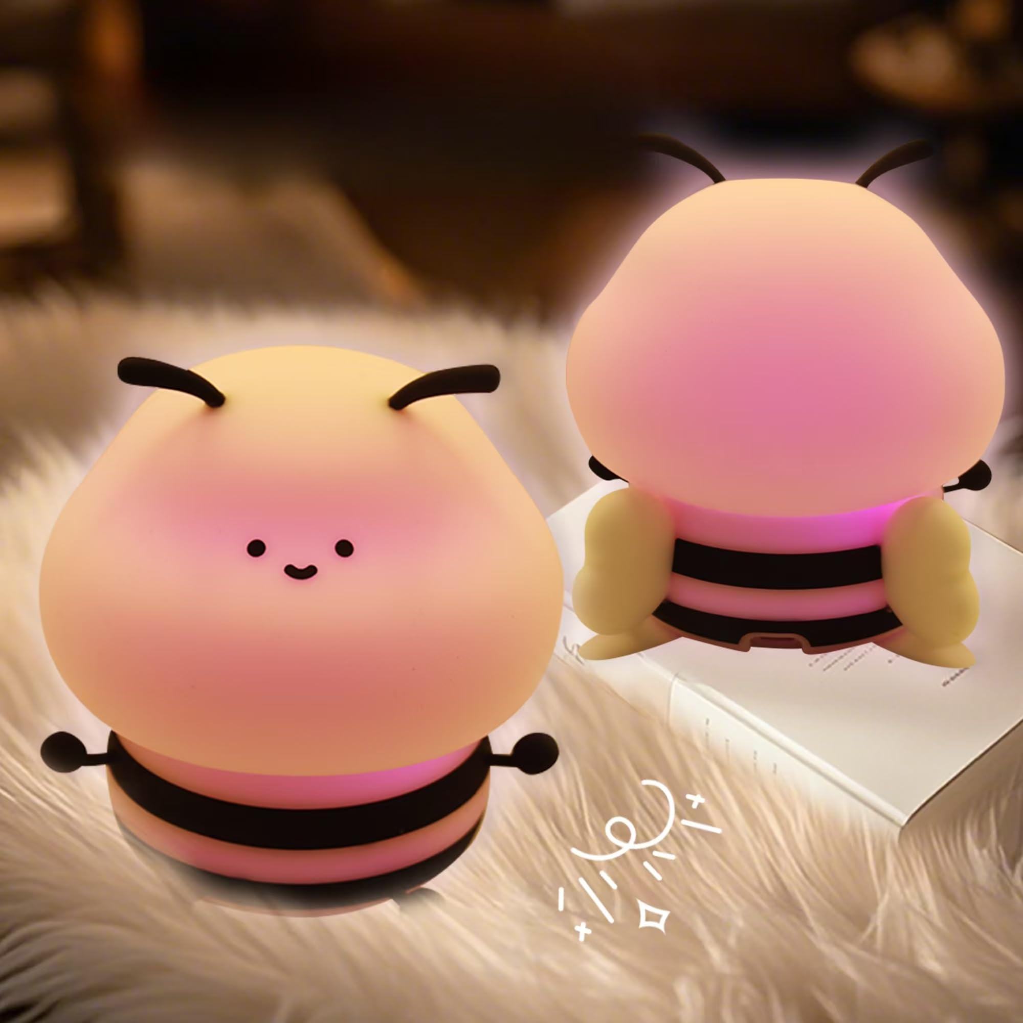 Veilleuse Enfant Abeille Rechargeable - 7 Couleurs Et 3 Intensités - YSCYQ