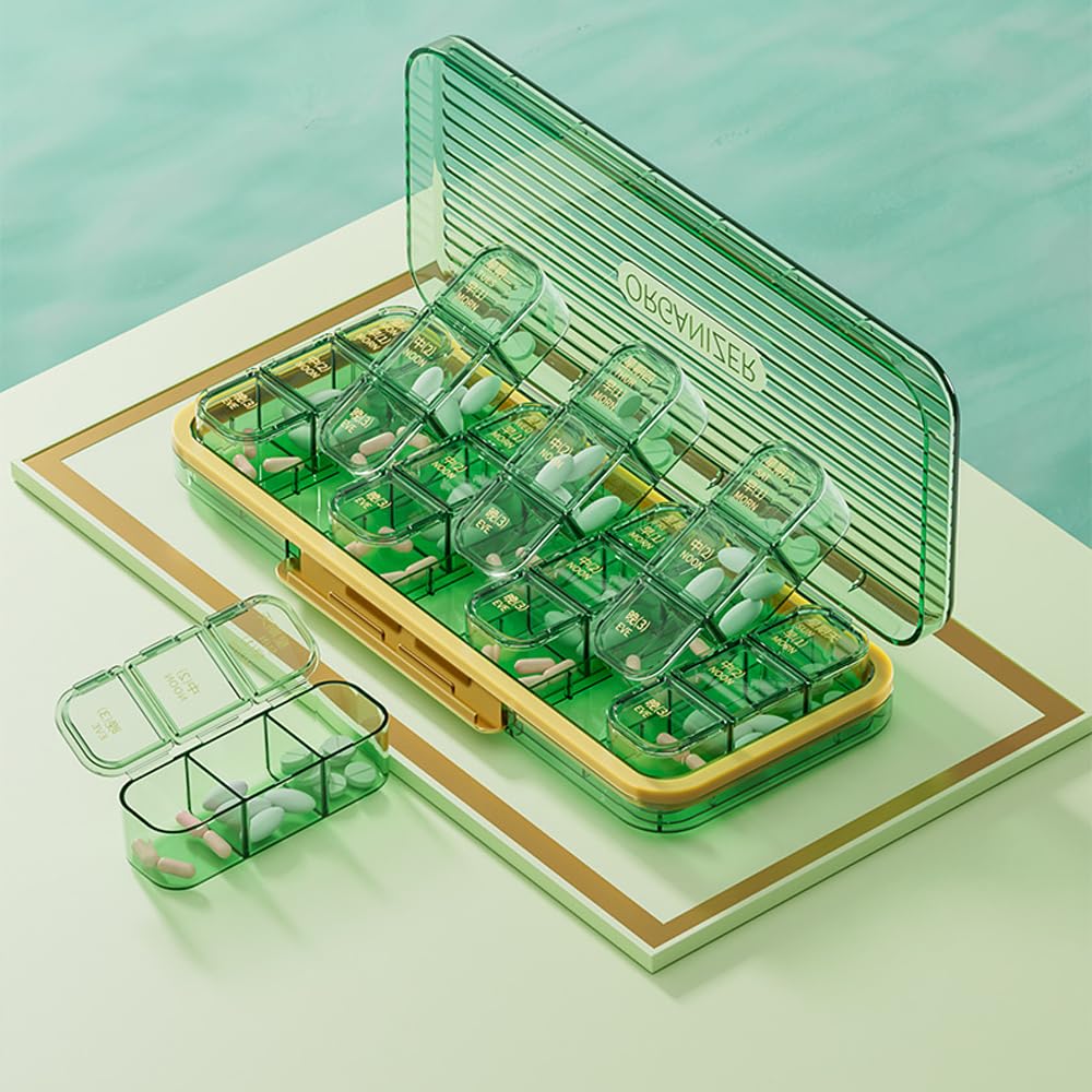GLAMFORT Weekly Pill Organiser, Pill Boxes 7 Day 3 Times A Day ...