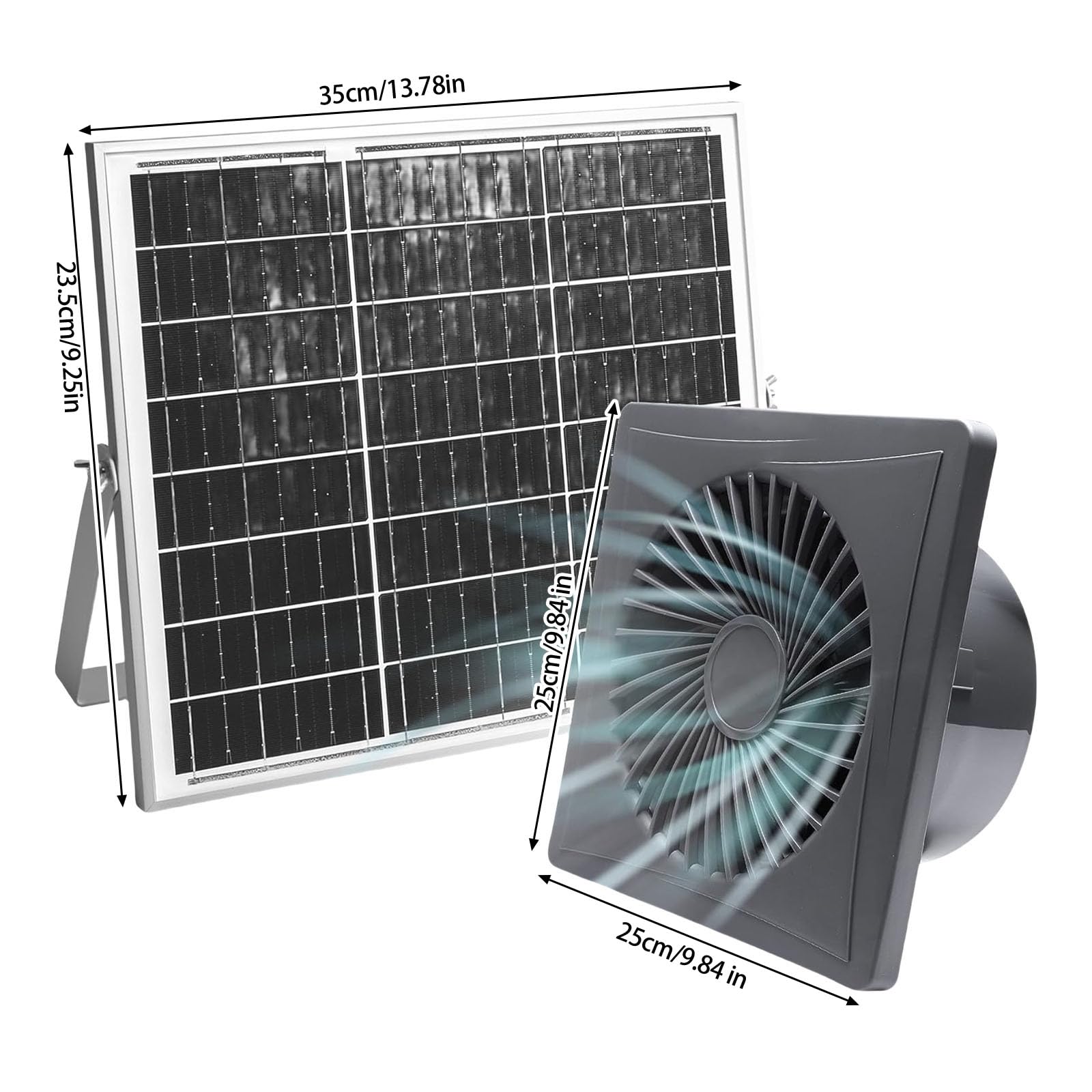 Ventola di scarico solare da 12 V 12 W con ventilatore a pannello solare, estrattore d'aria per ventilatore da soffitto e casa