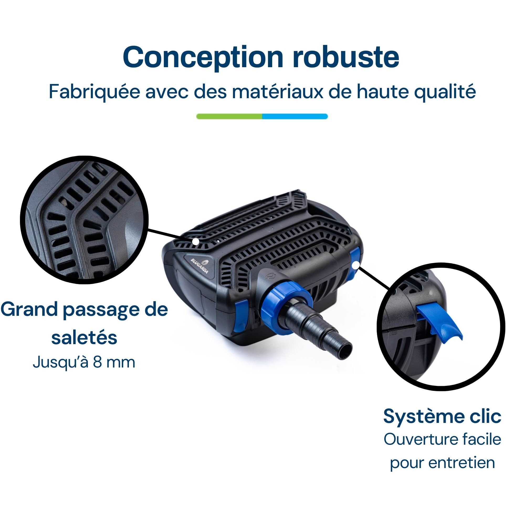 BluFlow 10.000-80 watt - Pompe de bassin ecoenergetique, filtration, Pompe à Eau, Fontaine, Jardin, Carpes Koi, Économie d'Énergie