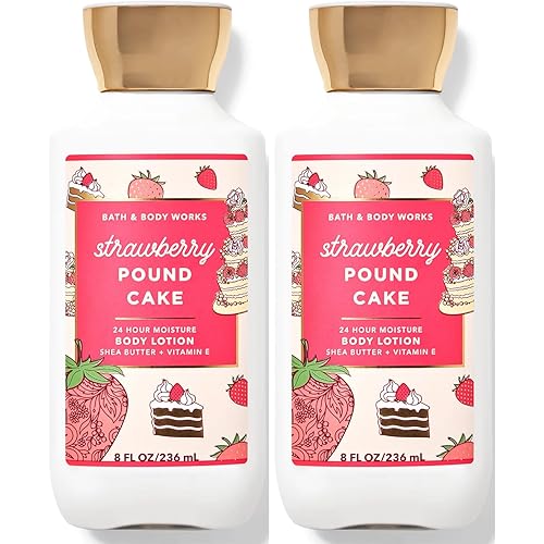 Bath & Body Works Bath and Body Works Super Smooth Body Lotion Sets Gift For Women 8 Oz -2 Pack (Strawberry Pound Cake)