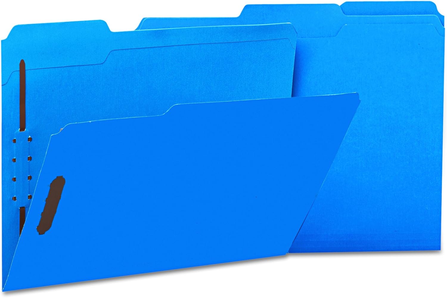 Universal 13521 Deluxe Reinforced Top Tab Folders, 2 Fasteners, 1/3 Tab, Letter, Blue (Box of 50)