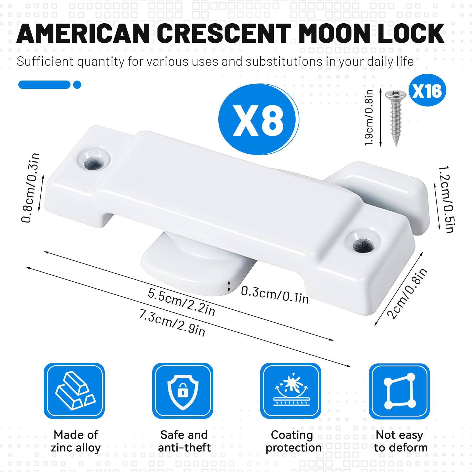 8PCS Window sash Locks - Image 2