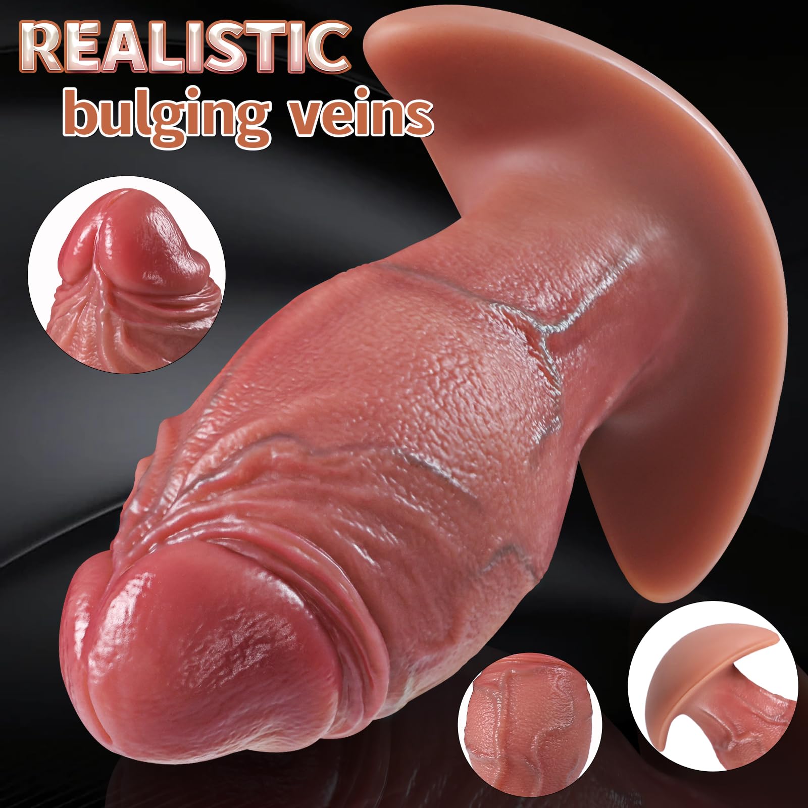 21 × 8,42 cm Gode XXL Monster Knot, Plug Anal Géant et Dilatateur Silicone | Plug Anal Épais avec Gros Nœud, Base en T et Veines Prononcées, Masseur Avancé pour Hommes Prostate et Femmes Point G