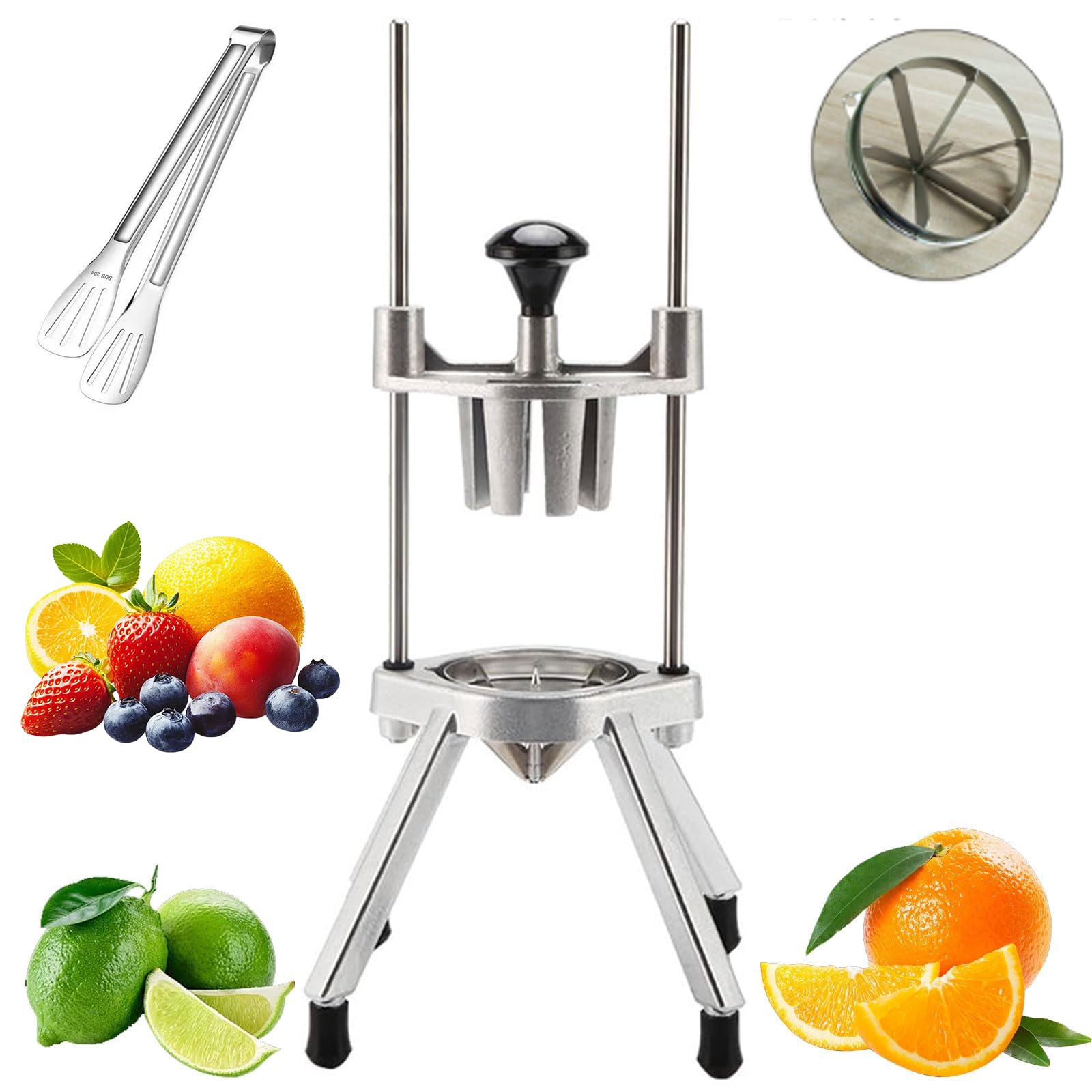 Cortador de frutas comercial, divisor manual de naranja limón con hoja de acero inoxidable para bares, restaurantes, fiestas, cocina