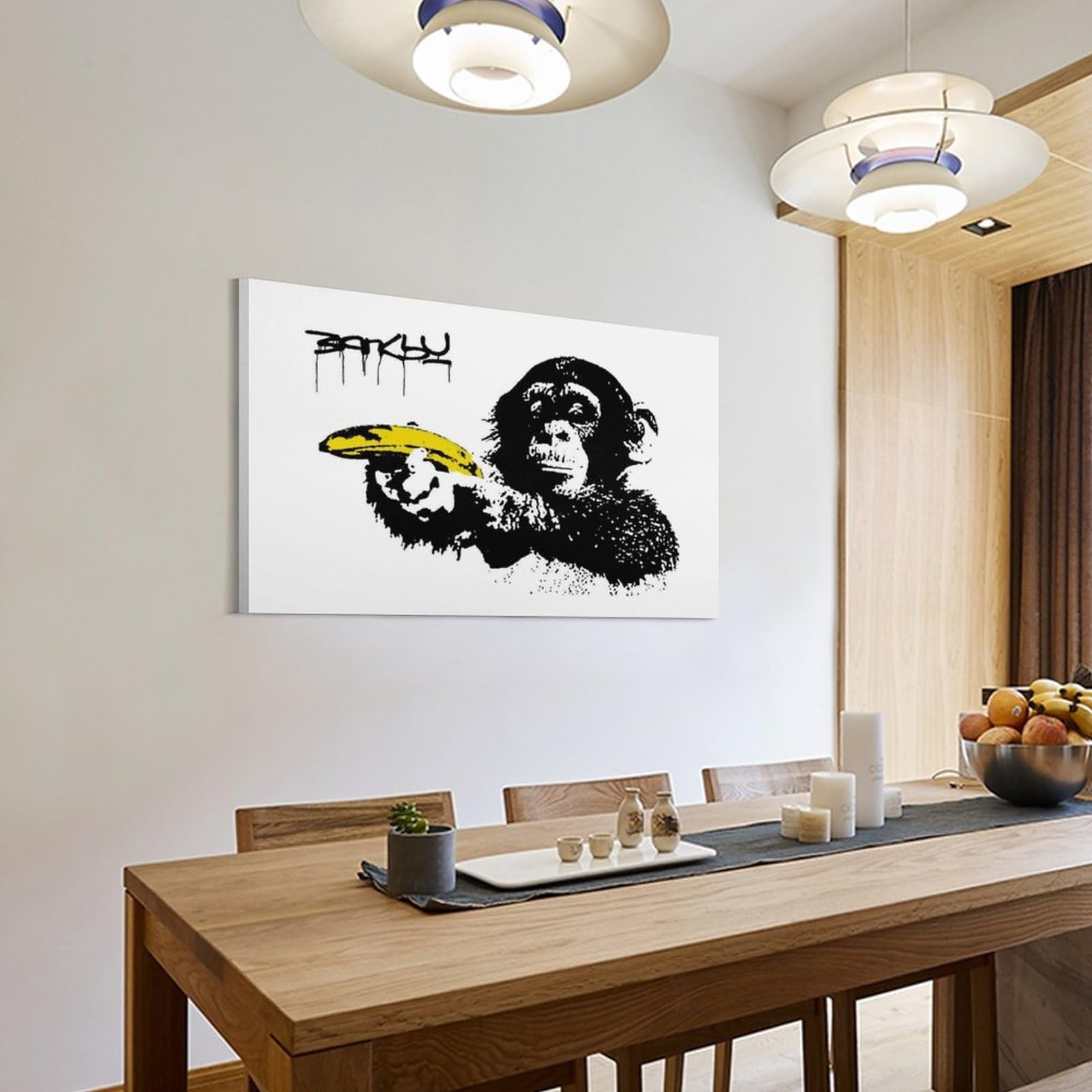 Amazon.co.jp: Banksyバンクシー 猿保持バナナキャ面白い猿の