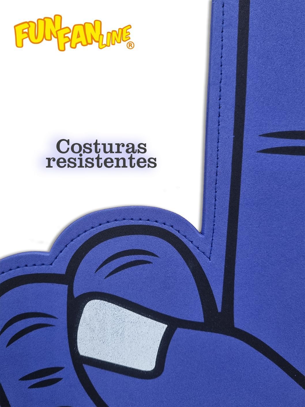 Pack Manos Gigantes de Goma EVA para Animación y Eventos. Dedos de Espuma Reutilizables y Personalizables Fiestas, Bodas, Fútbol y Eventos Deportivos (Azul-Negro x3)