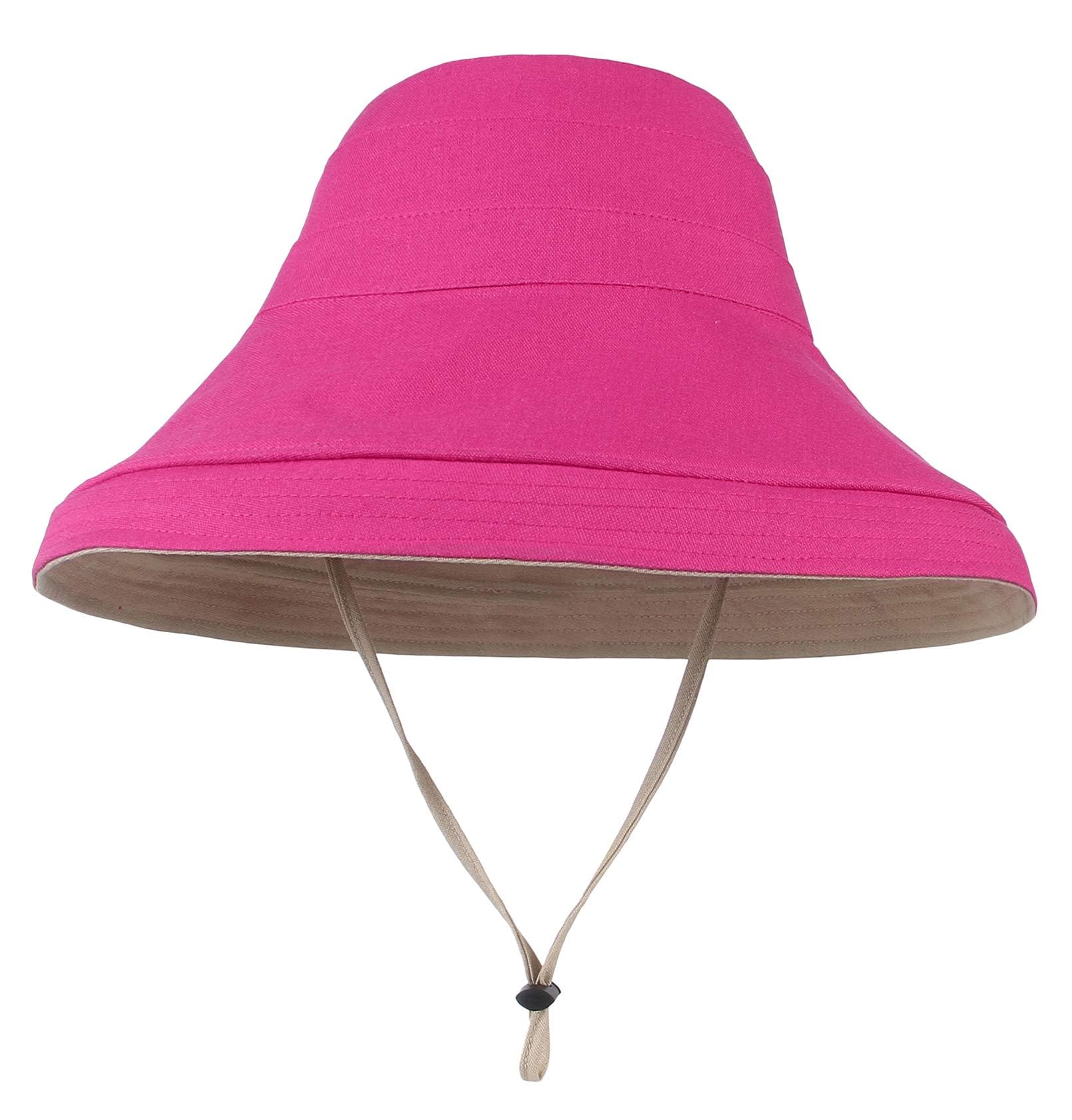 GEMVIE Sombrero de Sol Pescador para Mujer Verano Playa ala Ancha Grande Reversible Gorras de Pesca,Protector del Sol Unisex