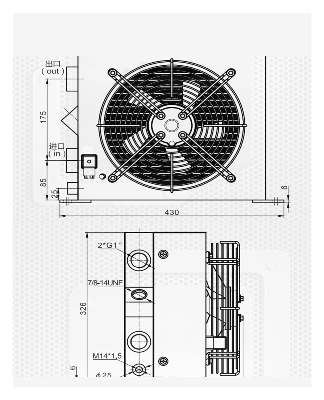 AH1012T Radiatore olio industriale da 100 l/min con valvola for radiatore olio scambiatore di calore aria sistema idraulico for mini escavatori Operazione stabile