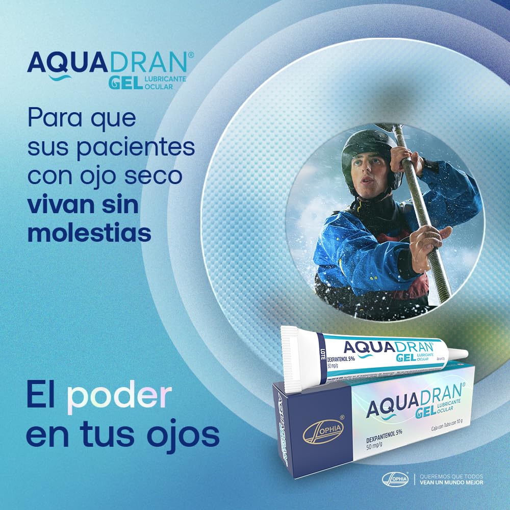 AQUADRAN Gel Lubricante Ocular con Dexpantenol 5%, Controla Humedad del  Epitelio, Mejora Humectación Ocular y Acelera Cicatrización, Hidratación y  Protección para Ojos Secos, Tubo 10 g : Amazon.com.mx: Belleza