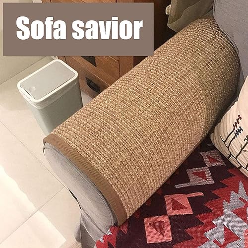 Miniatura 2 de WCPQT Alfombra moderna antideslizante de sisal natural, lavable, alfombra de área simple, rectangular de fibra de yute, para sala de estar,