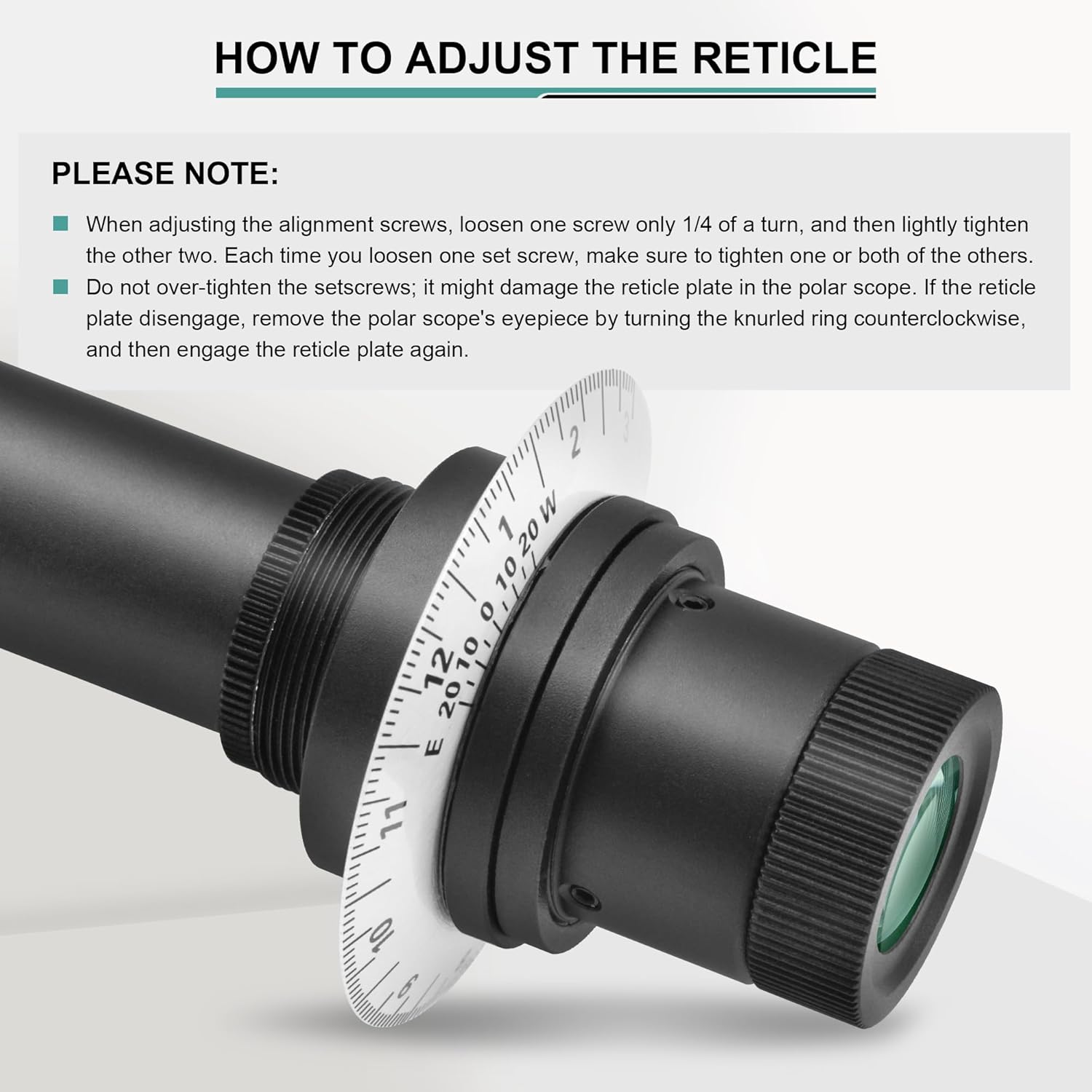 Alstar Polar Alignment Scope for EQ-5, Black - for Both Northern and Southern Hemispheres Eyepiece Focus Adjustment to Achieve Sharp Focus on Reticle
