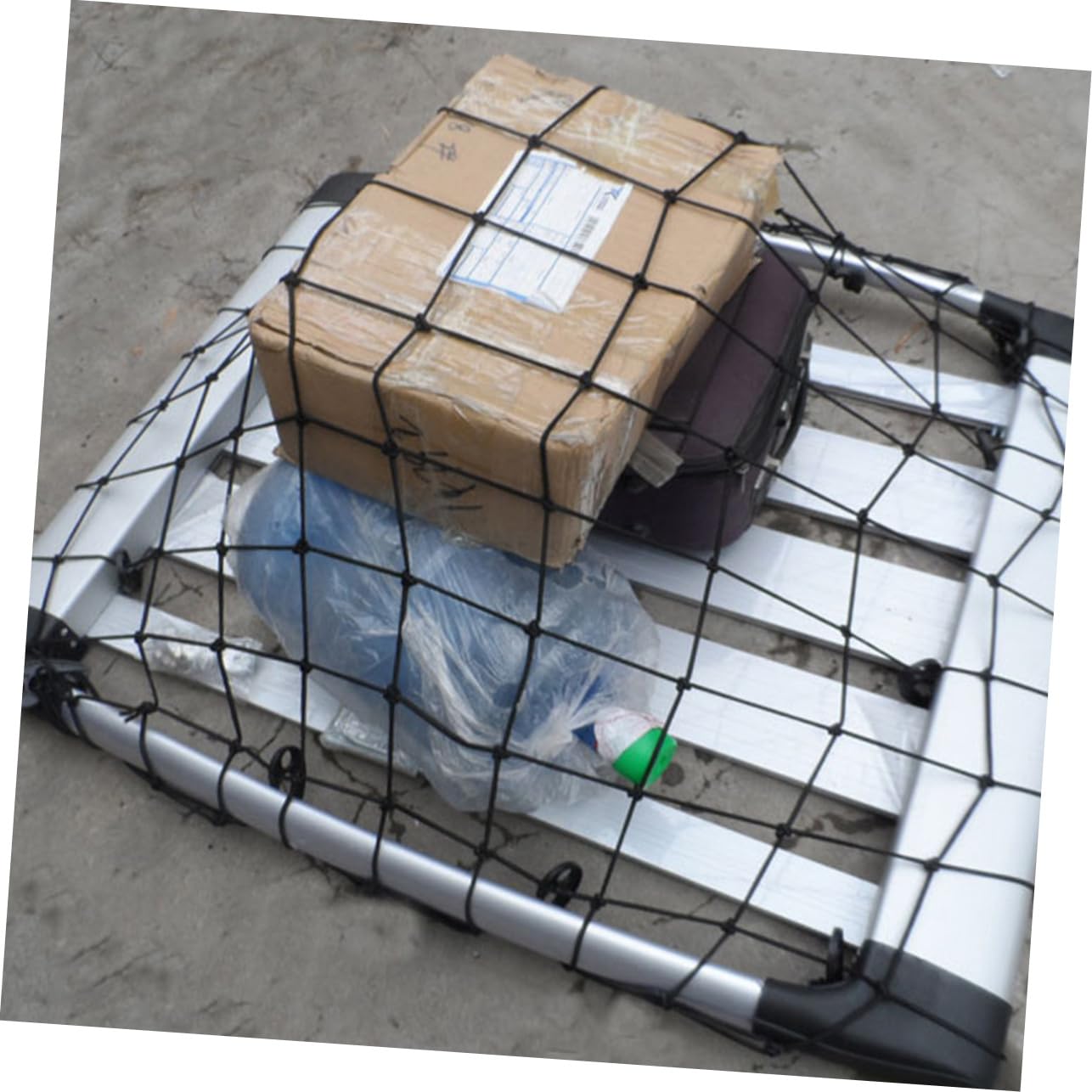 Ciieeo Filet à Bagages Élastique en Caoutchouc pour Toit de Voiture Filet de Rangement Crochets Noir pour Voyage et Rangement