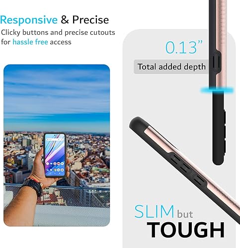 Miniatura 9 de TUDIA DualShield - Funda protectora para BLU G91 Pro, a prueba de golpes, de grado militar, resistente, de doble capa, dura, delgada y dura (negro