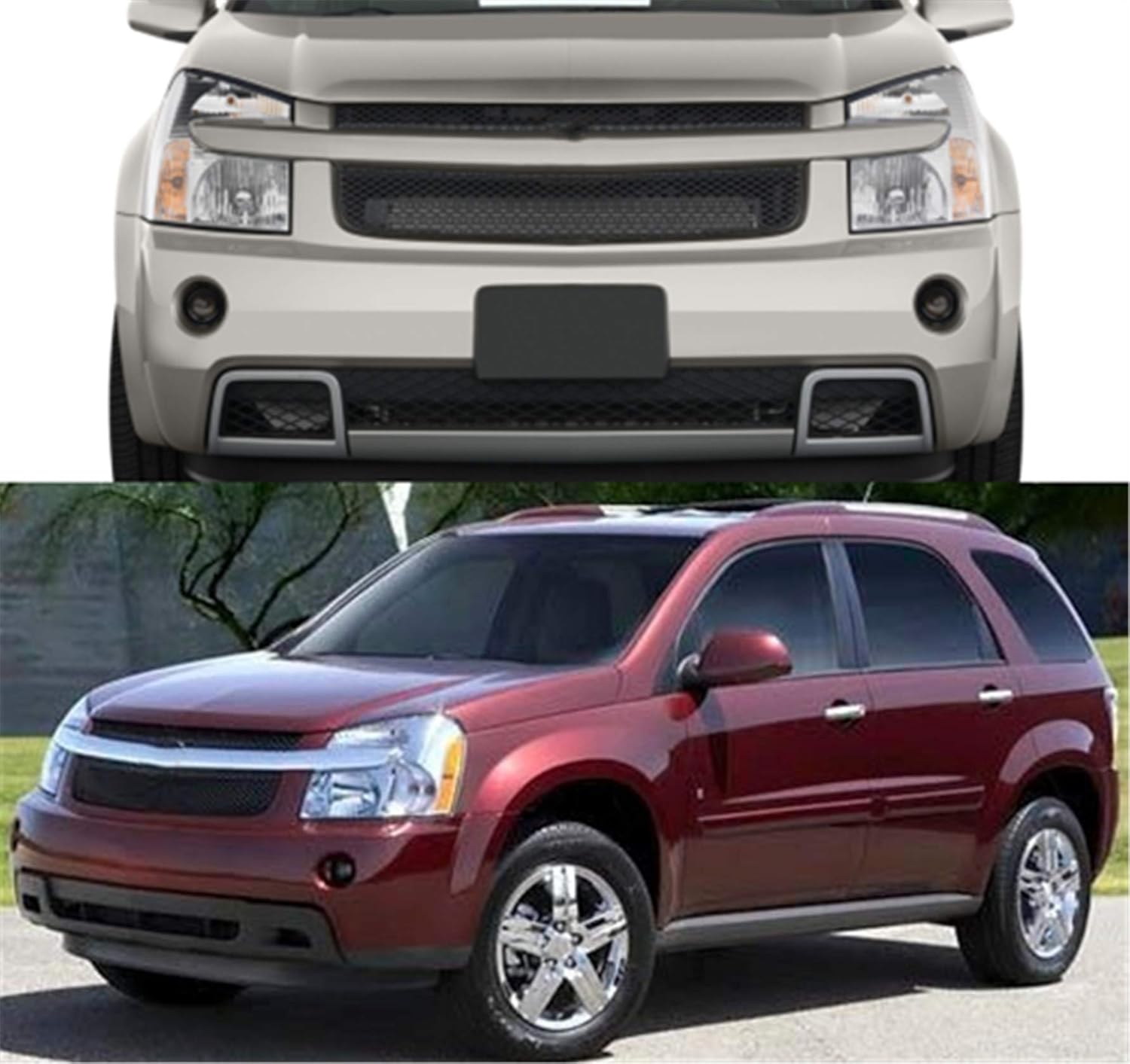 munirater Chrome Housing Headlight Assembly Driver and Passenger Side Replacement for Equinox 2005-2009 with Amber Corner 15888058, 15888059