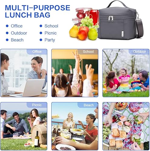 Miniatura 6 de NOL Natural Organic Lifestyle - Bolsas de almuerzo aisladas para mujer, bolsa de refrigeración ligera de nailon impermeable para el trabajo