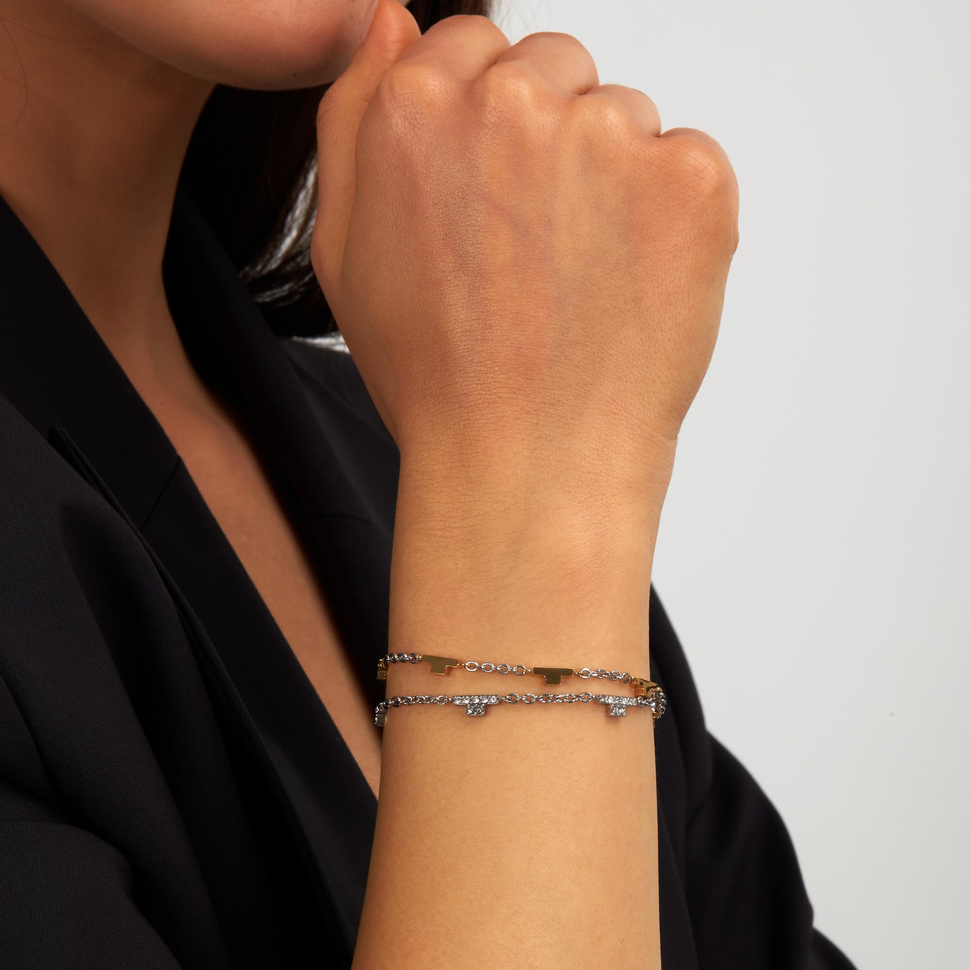 TRUSSARDI TJAXC64 - Bracciale da donna in acciaio, cristalli