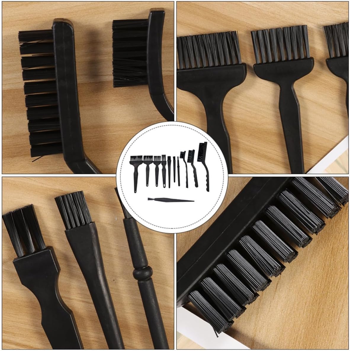 11 Pcs Anti-Static Cleaning Brush Set for Mobile Phone and Electronics Maintenance, Plastic Material, Lightweight Design, for Dust Removal and Cleaning Hard-to-Reach Spaces
