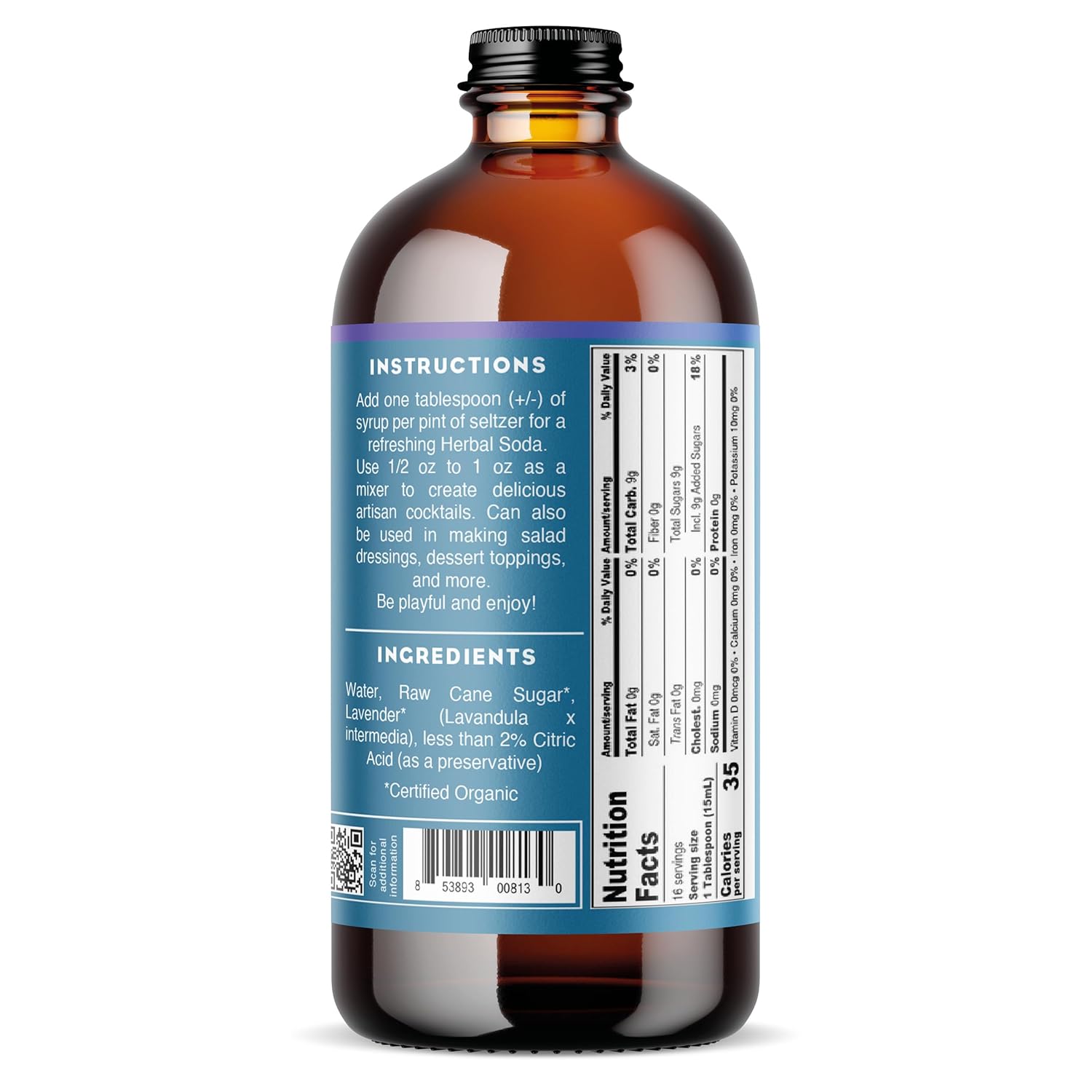 Bluestem Botanicals Organic Lavender Simple Syrup, 8 oz, Cocktail and Mocktail Mixer for Drinks, Non-Alcoholic - Image 2